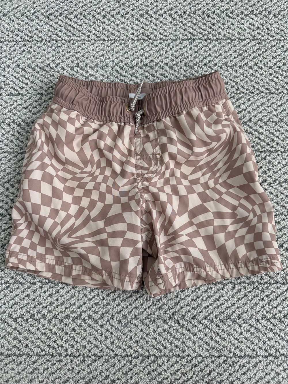 wonder nation Mauve Swirl Checkered Swim Trunks